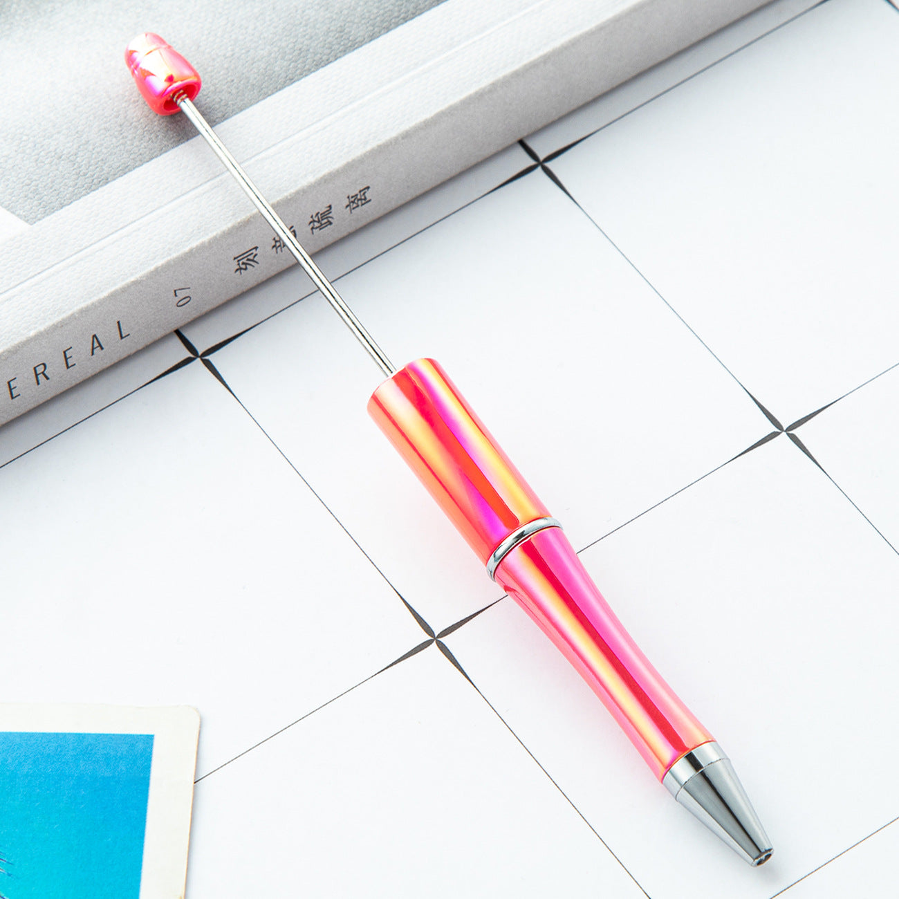 Wholesale Opal Beadable Pens Plastic UV Electroplating Gradient Pen DIY Handmade Beaded Pen